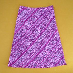 Ann Taylor silk paisley floral print pencil skirt